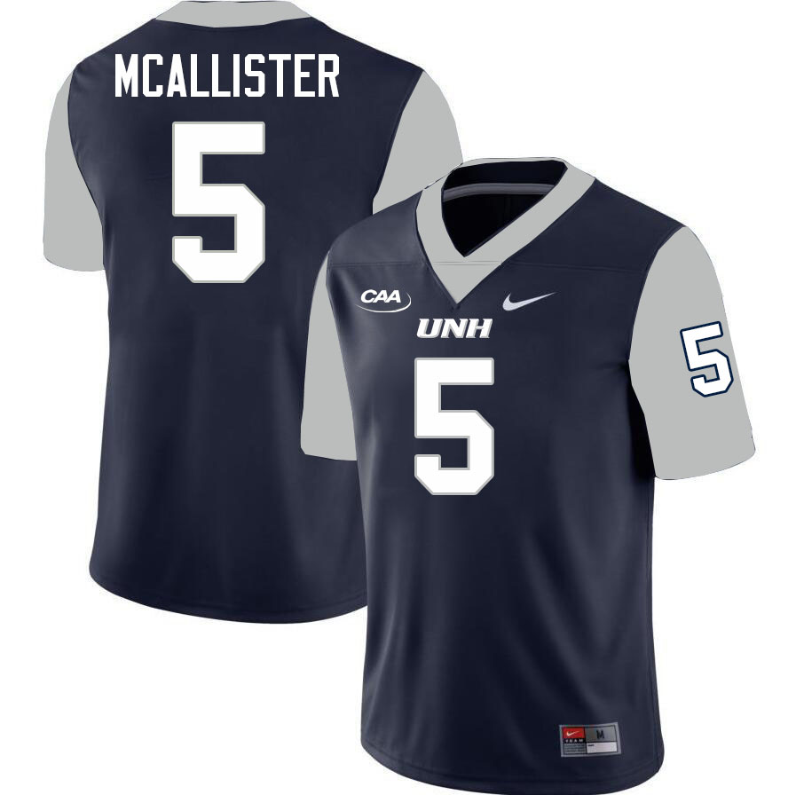 New Hampshire Wildcats #5 Jordan Mcallister College Football Jerseys,Uniforms-Navy